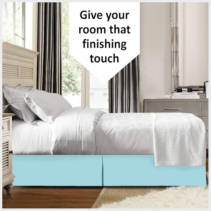 Bed Skirt - 100% Cotton 800 Thread Count Box Pleated Bed Skirt - Luxury Pleated - Image 4
