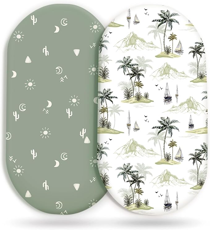 GRSSDER Stretchy Ultra Soft Fitted Bassinet Sheet Set 2 Pack, Breathable and by BUYNOW