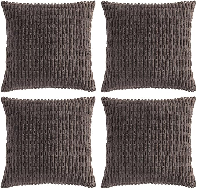 Fancy Homi 4 Packs Boho Dark Brown Decorative Throw Pillow Covers 26x26 Inch by Fancy+Homi