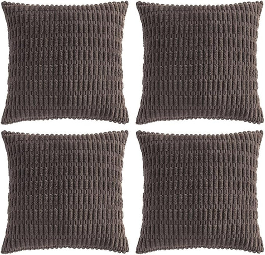 Fancy Homi 4 Packs Boho Dark Brown Decorative Throw Pillow Covers 18x18 Inch by Fancy+Homi