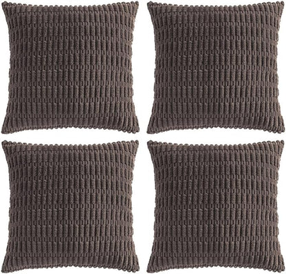 Fancy Homi 4 Packs Boho Dark Brown Decorative Throw Pillow Covers 16x16 Inch by Fancy+Homi