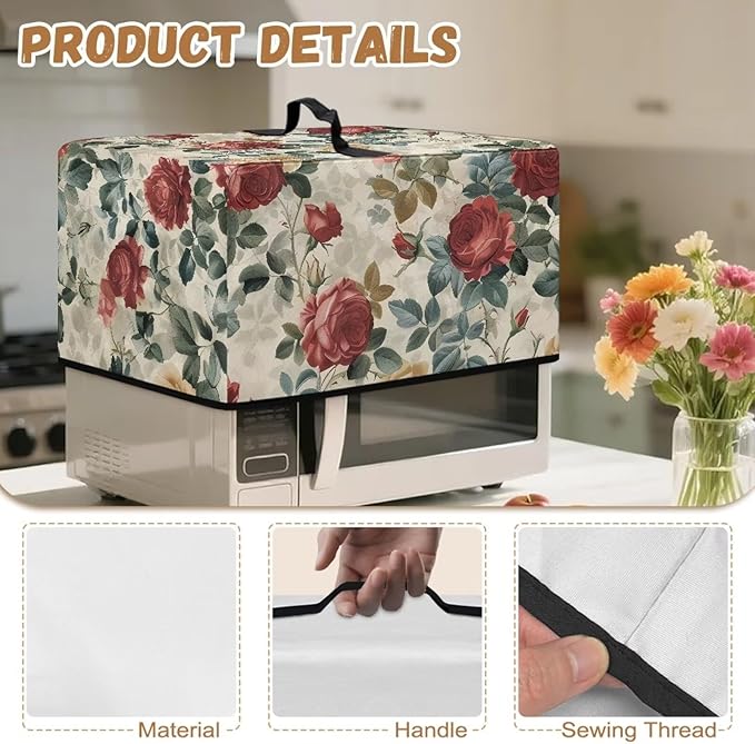 Microwave Oven Dust Cover, Rose Design Washable Protective Dust Cover - Image 7