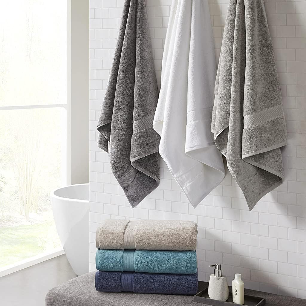 madison park cotton bath sheet 2 piece oversized, side view