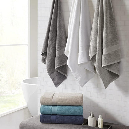 madison park cotton bath sheet 2 piece oversized, side view
