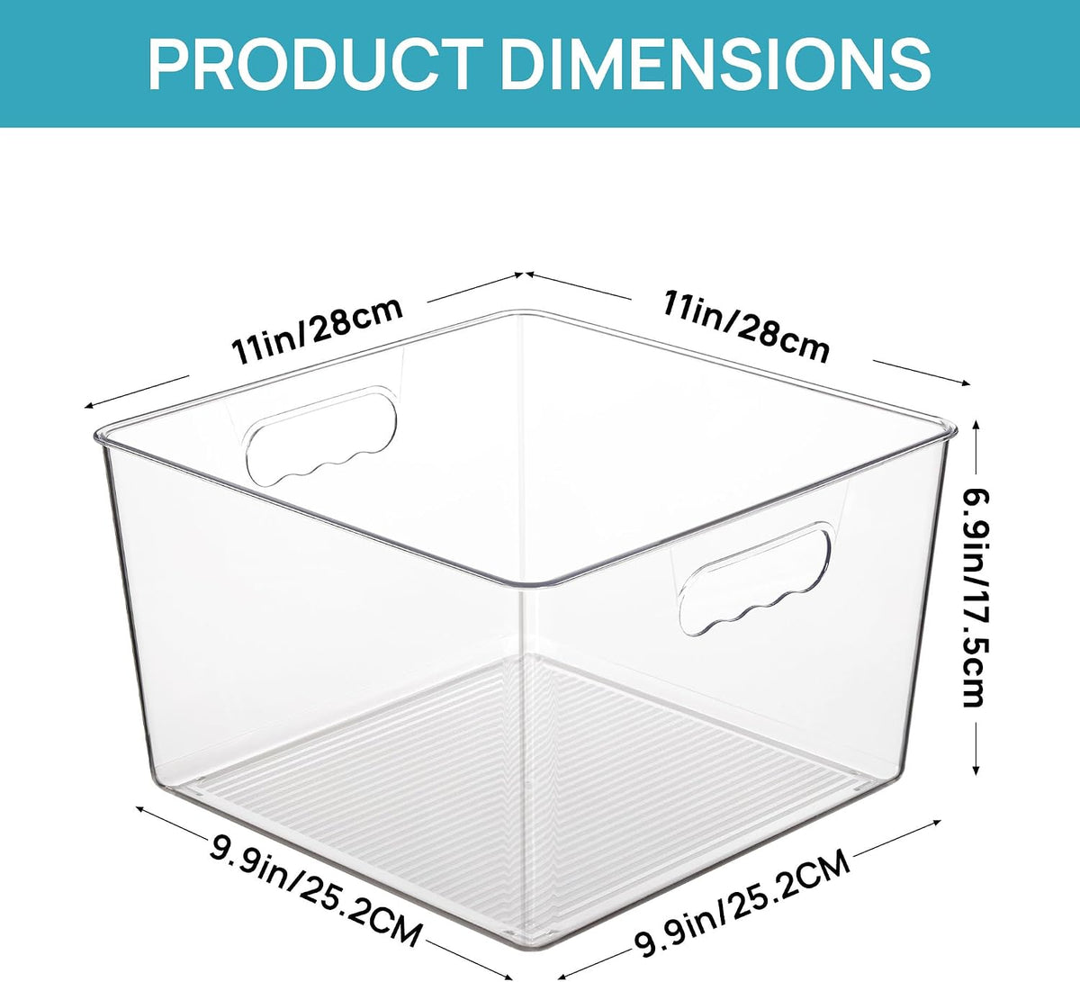 vtopmart 4 pack extra large clear storage bins shown in use