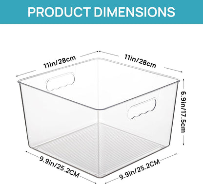 vtopmart 4 pack extra large clear storage bins shown in use