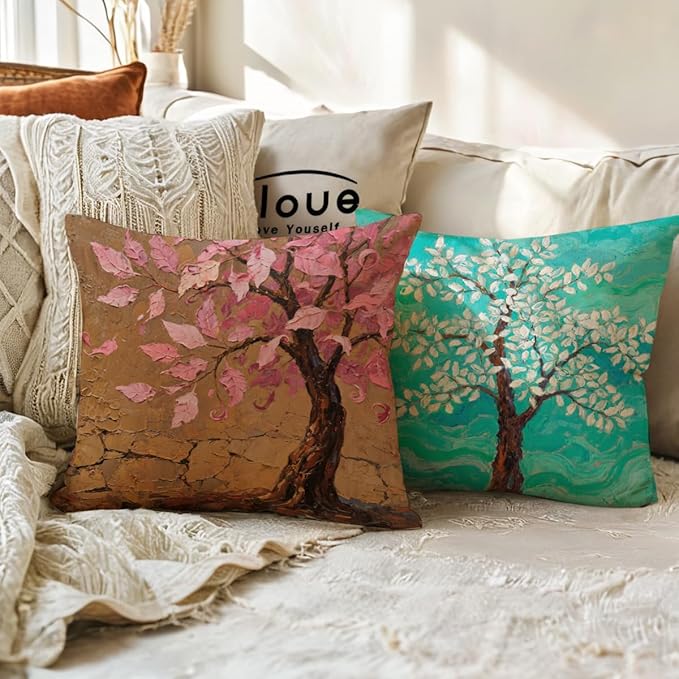 Decorative Throw Pillow Case Oil Painting Square Home Decorative Cushion Cover - Image 5