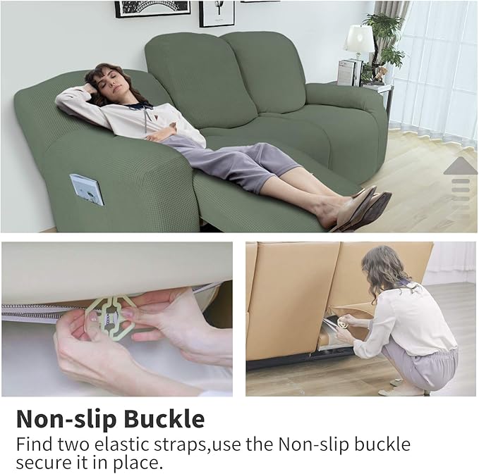 Easy-Going 6 Pieces Recliner Loveseat Stretch Sofa Slipcover Sofa Cover - Image 3