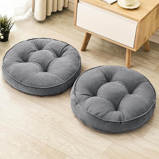 Floor Pillow Set of 2, Memory Foam Floor Cushions by 1MIDDLEONE