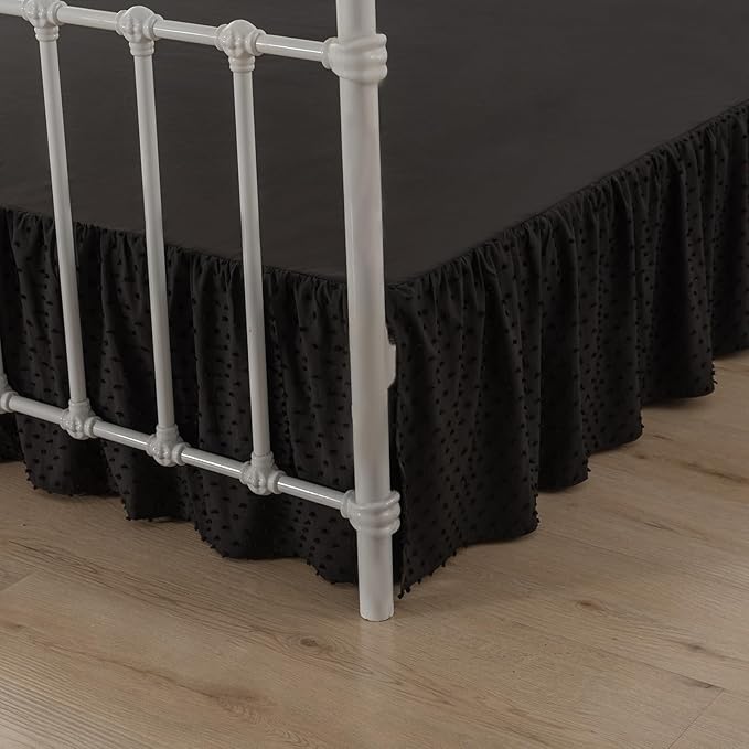 Tufted Dot Bed Skirt Full Size Ruffled Bed Skirt by TSUTOMI