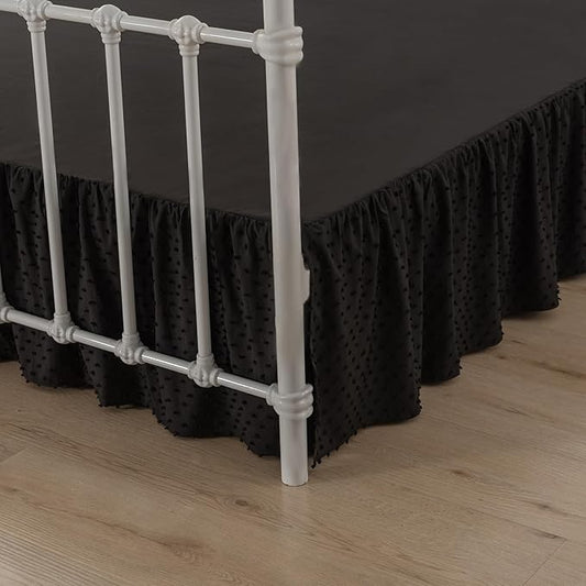 Tufted Dot Bed Skirt Full Size Ruffled Bed Skirt by TSUTOMI