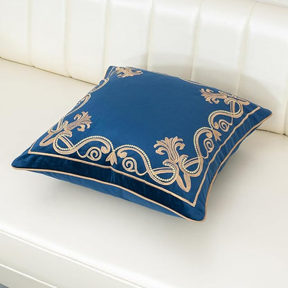 Aeckself European Floral Pillow Cover 24x24 Inch, Large Luxury Velvet - Image 3