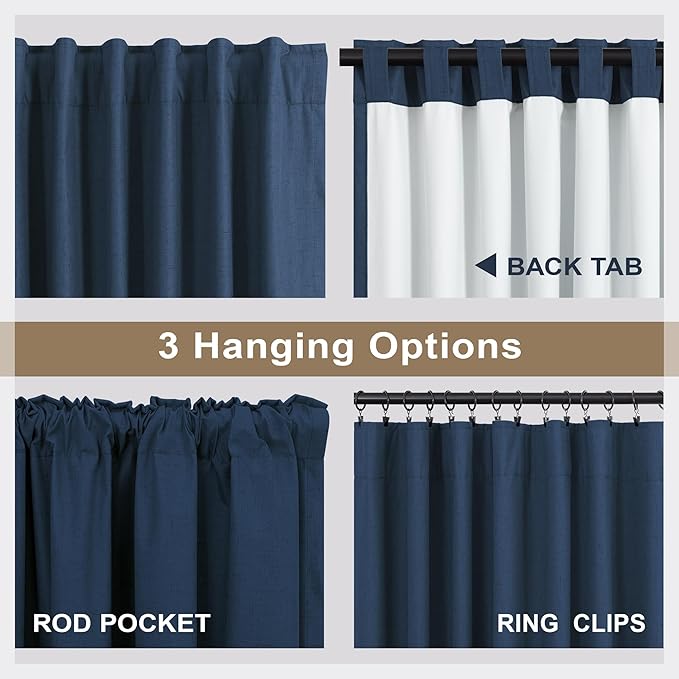 Small Window Curtains for Bathroom Sink Short Length 2 Panel Sets Back Tab Rod - Image 5