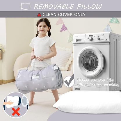 Toddler Nap Mat with Pillow and Blanket, Extra Large Rolled Napping Mats - Image 7