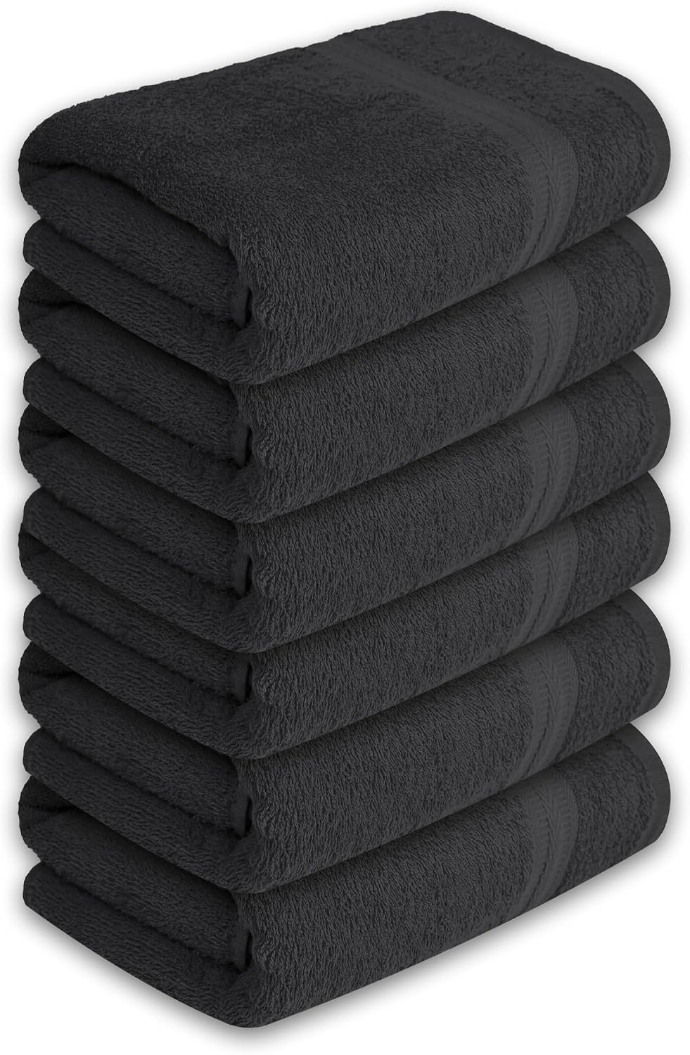 bath towels pack of 6 – 24" x, front angle view