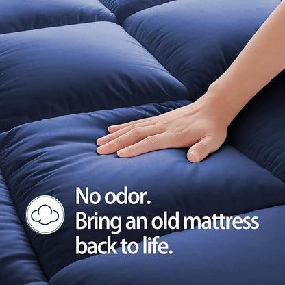 Mattress Topper King for Back Pain, Extra Thick Mattress Pad Cover, Plush - Image 4