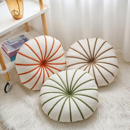 S_SSOY Round Pumpkin Throw Pillows 16", Colorful Striped Cushions Floor Pillows - Image 6