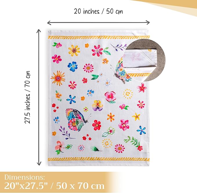 Maison d' Hermine Kitchen Towels Set of 3 100% Cotton 27.50" x 20" Reusable - Image 4