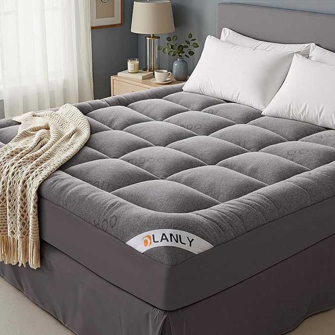 OLANLY Full Mattress Topper – Viscose Made from Bamboo, Cooling Soft Full by OLANLY