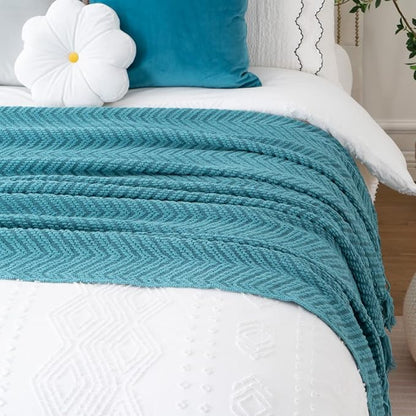 BATTILO HOME Teal Throw Blanket - Image 7