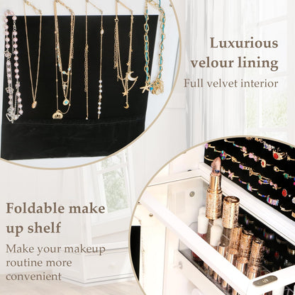 rotatable full length mirror jewelry cabinet standing with, close-up detail
