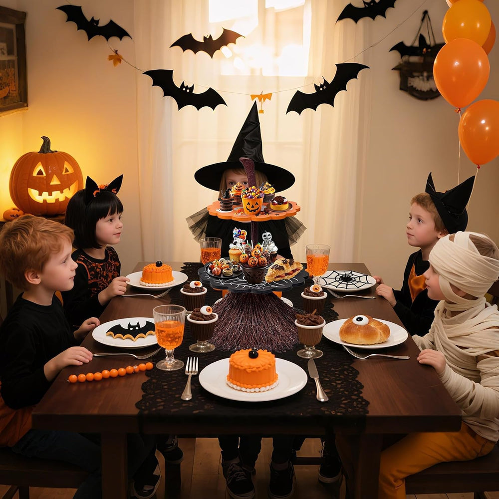 antiai 2 Tier Halloween Cupcake Stand Wooden Cake Desert Stand Party Supplies...