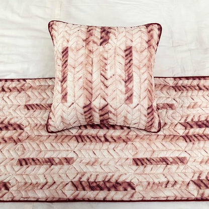 The HomeCentric King/Queen/Twin Maroon & Ivory Decorative Twin 53"x18" Bed - Image 2