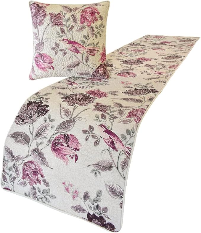 The HomeCentric King/Queen/Twin Pink Decorative Twin 53"x18" Bed Runner - Image 2