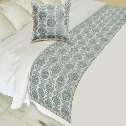 The HomeCentric King/Queen/Twin Blue Decorative Bed Runner Twin 53"x18" Bed by TheHomeCentric