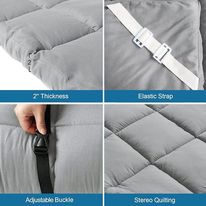 Cot Mattress Topper, Foam Quilted Pads - Image 2