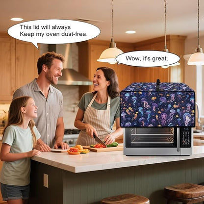 Jellyfish Clownfish Bubble Print Microwave Oven Cover Dust-Proof Fabric Toaster - Image 4