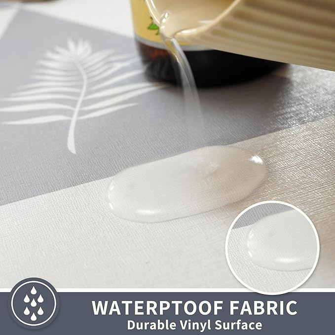 Rectangle Table Cloth, 100% Waterproof Tablecloth Oil Proof Spill Proof Vinyl - Image 2