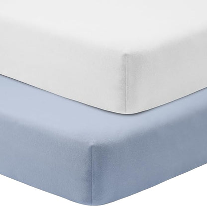 Crib Sheets for Boys Girls, 100% Cotton Fitted Crib Sheet 2 Pack for Standard by GUNTAIL