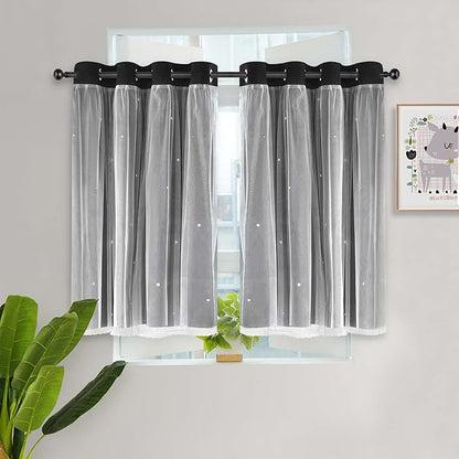 Kinryb Kids Blackout Curtains for Bedroom/Living Room/Classroom, Sheer Overlay - Image 8