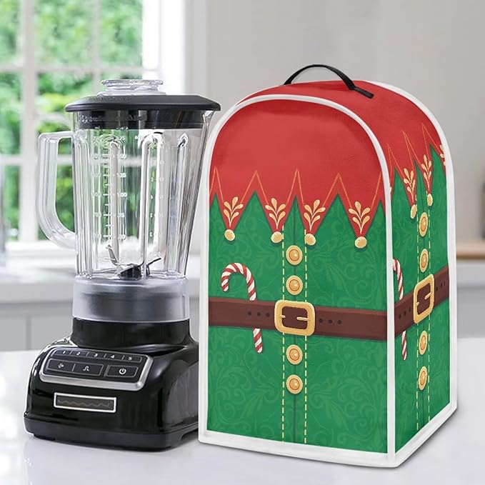Christmas Teal Blender Cover for Kitchen Countertop Santa Claus Small Appliance - Image 4