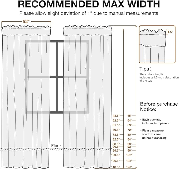 Anmao Non-See-Through Sage Green Privacy Semi Sheer Curtains - Image 6