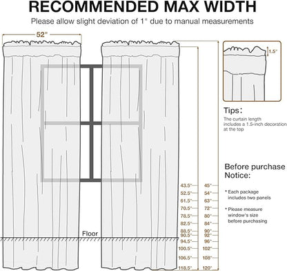 Anmao Non-See-Through Sage Green Privacy Semi Sheer Curtains - Image 6