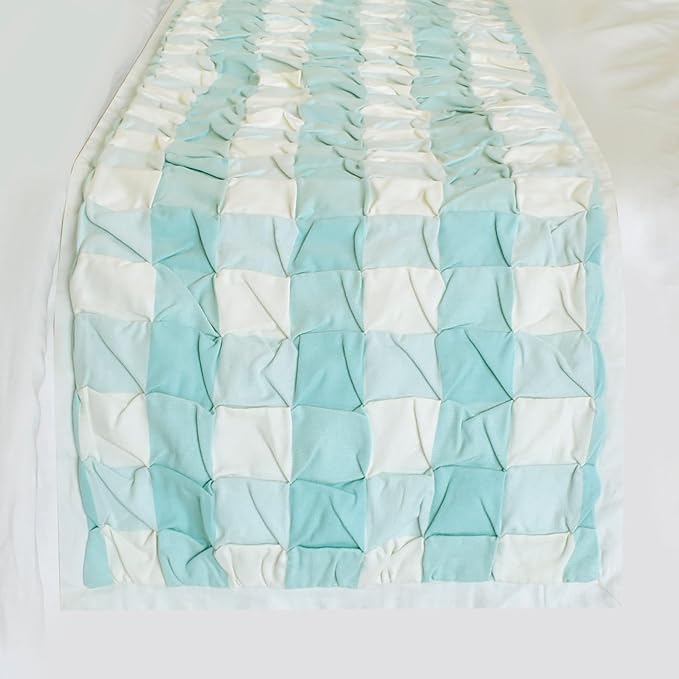 The HomeCentric King/Queen/Twin Aqua Decorative Bed Runner CA King 86"x18" Bed - Image 5