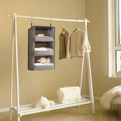 granny says 3-shelf hanging closet organizer, foldable storage, package contents
