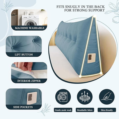 Headboard Pillow King, Large Triangular Wedge Headboard Pillow - Image 5