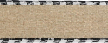 MEEDEE Burlap Christmas Ribbon Wired 2.5 Inch Plaid - Image 6