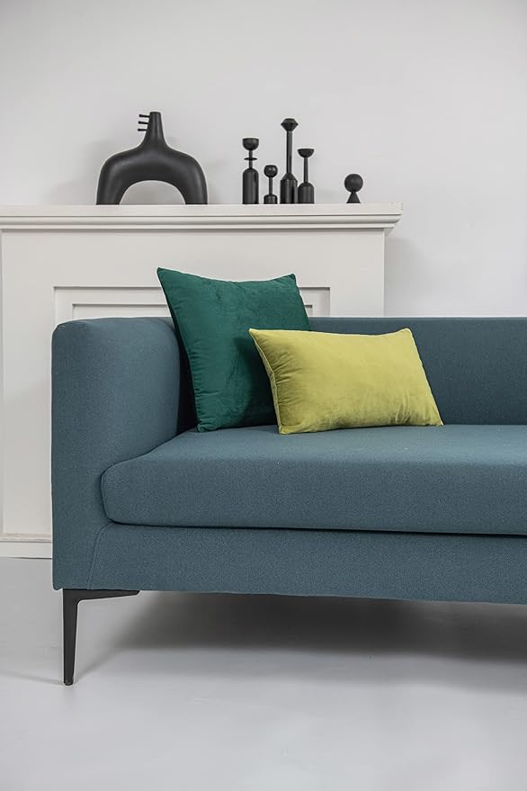 Couch Pillow Cases 12x20 Chartreuse: 2 Pack Cozy Soft Velvet Rectangular Throw - Image 3