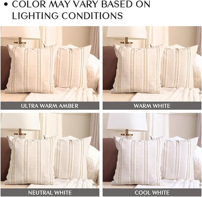 AELS 26x26 Decorative Farmhouse Linen Throw Pillow Covers, Boho Textured Pillow - Image 4