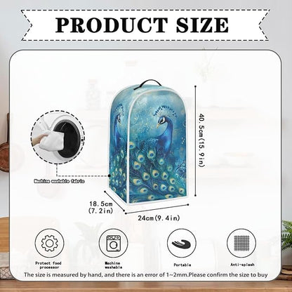 Talayituse Blue Peacock Print Blender Dust Cover, Fingerprint Protection Cover - Image 6