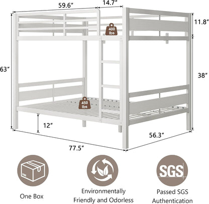 galnfu metal bunk bed full over full, heavy shown in use