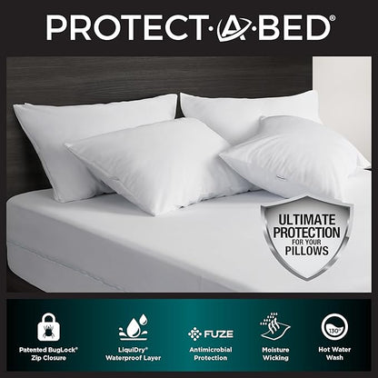 Protect-A-Bed AllerZip Queen 20" x 30" Pillow Protectors, Bed Bug and Dust Mite - Image 2
