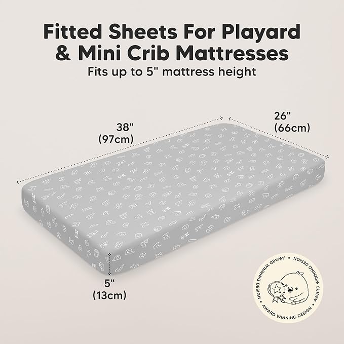 2-Pack Mini Crib Sheets Fitted - Image 3