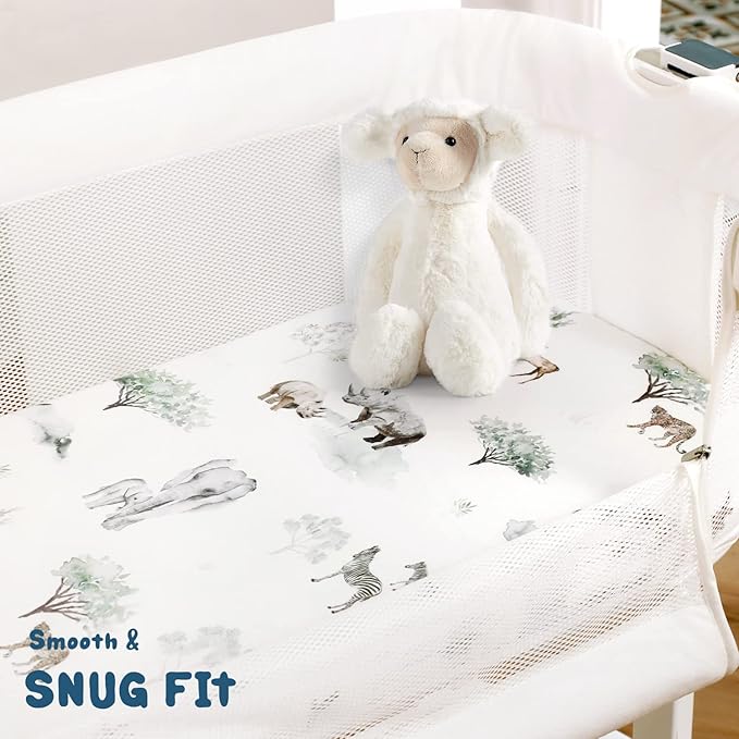 Ultra Soft Fitted Bassinet Sheets 3 Pack, Universal Fitted for.Baby Cradle - Image 4