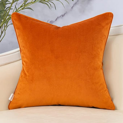 Yangest Orange Leaf Square Pillow Cover Cut Velvet Cushion Cover Luxury Modern - Image 2