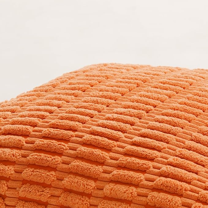 Fancy Homi 4 Packs Orange Fall Decorative Throw Pillow Covers 18x18 Inch - Image 5